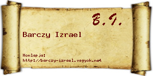 Barczy Izrael névjegykártya
